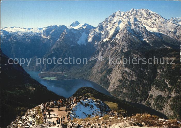 BERCHTESGADEN Bayern Blick vom Jennergipfel auf Watzmann und Koenigssee