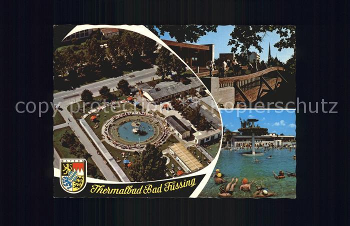 Bad Fuessing Fliegeraufnahme Thermalbad und Brunnen