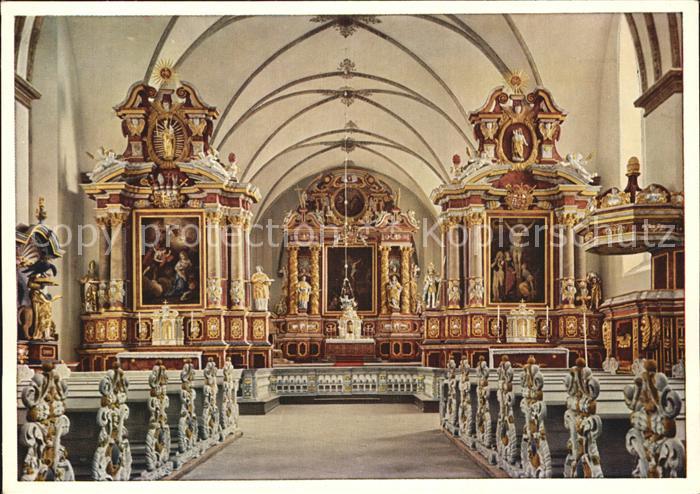 Hoexter Weser Ehemalige Reichsabtei Corvey Innenansicht auf den Hauptaltar