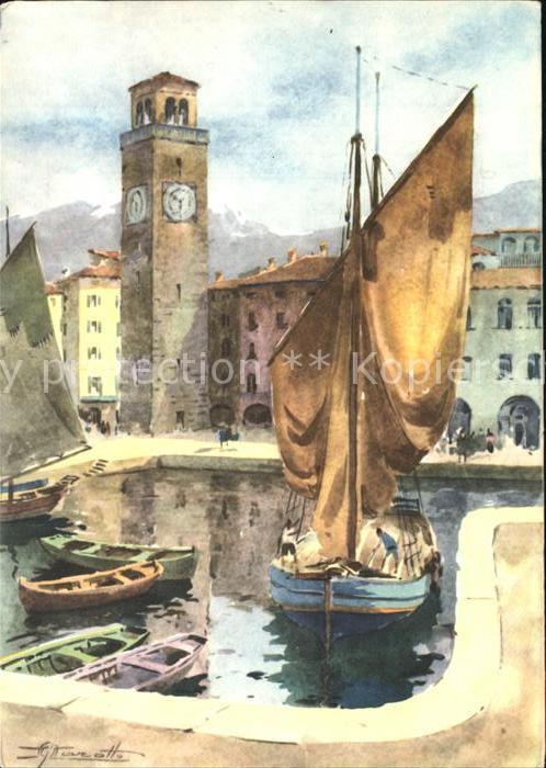 Lago di Garda Hafen Kuenstlerkarte