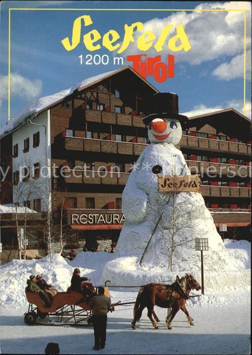Seefeld Tirol Restaurant Kutsche Schneemann