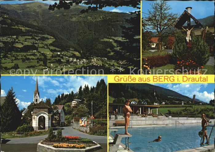 Berg Drautal Schwimmbad Gesamtansicht Kirche