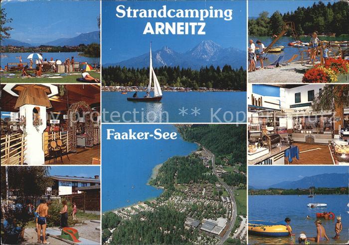 Faak am See Finkenstein Fliegeraufnahme Strandcamping Arneitz Badeplatz