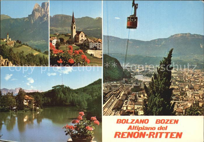 Bozen Suedtirol Fliegeraufnahme Seilbahn See Kirche