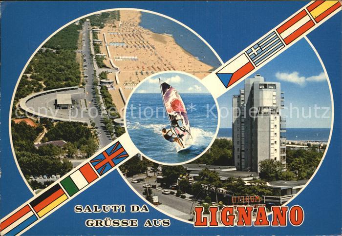 Lignano Fliegeraufnahme Strand Surfer