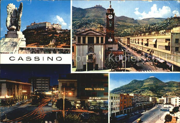 Cassino L'Abbazia dal Cimitero Polacco Piazza A Diaz Notturno