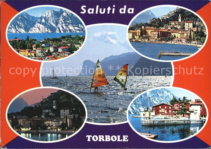 Torbole Lago di Garda Teilansicht mit See Anlegestelle