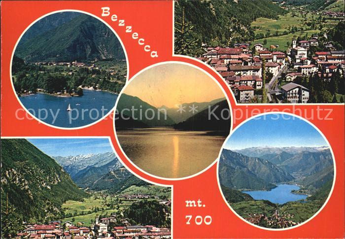 Bezzecca Fliegeraufnahme mit See Sonnenuntergang Teilansicht