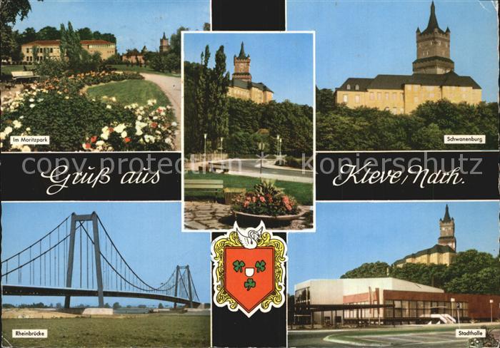 Kleve Moritzpark Schwanenburg Stadthalle Rheinbruecke