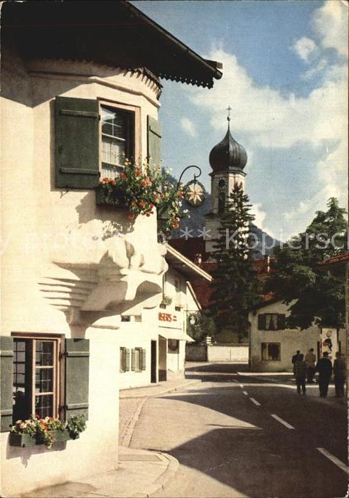 OBERAMMERGAU Bayern Kirche Ortsansicht