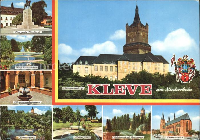 Kleve Schwanenburg Schwanenbrunnen Moritzpark Stiftskirche