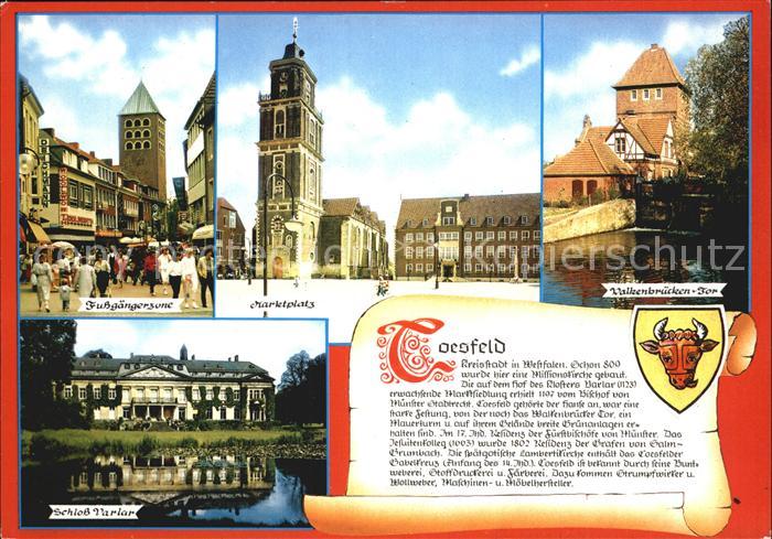 Coesfeld Schloss Varlar Walkenbruecken Tor Marktplatz Fussgaengerzone