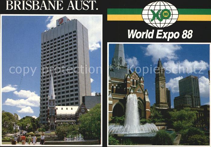 Brisbane Queensland World Exp0 88 King George Square Springbrunnen Kirche