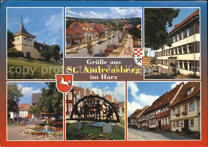 Andreasberg Harz St Bergstadt Kurort Wintersportplatz Schwibbogen Brunnen Ortsan