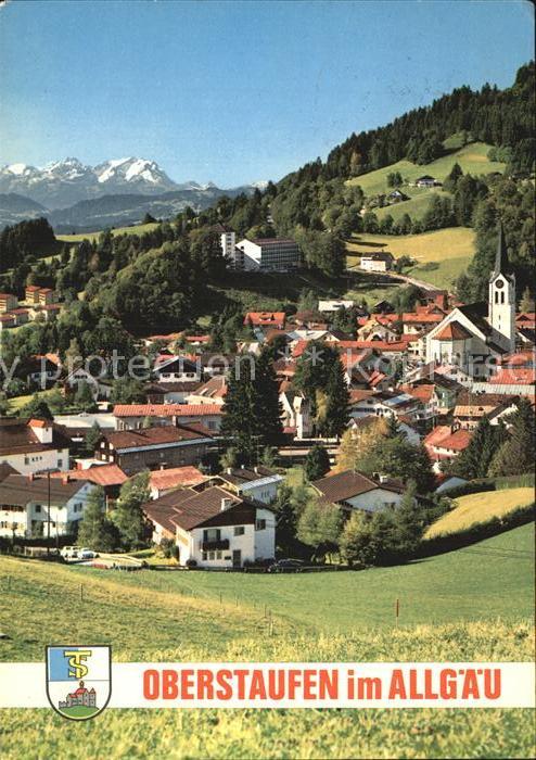 Oberstaufen Oberallgaeu Bayern Saentis Ortsansicht Kirche