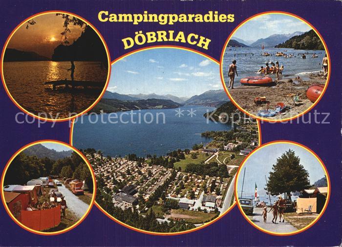 Doebriach Millstaettersee Campingparadies Strand Abendstimmung