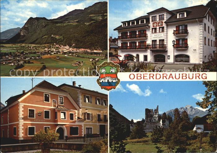 Oberdrauburg Kaernten Pontillerhaus Marktplatz Rathaus Ruine Hohenburg Hochstade