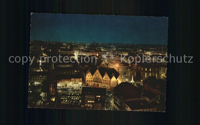 Frankfurt Main Blick auf Stadt Nachtaufnahme