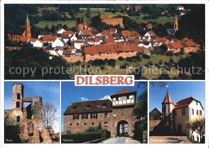 Dilsberg Neckargemuend Ortsansicht Burg Torturm Kommandantenhaus
