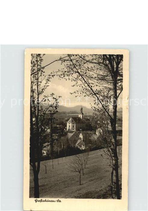 Grossschoenau Sachsen Blick nach der Kirche
