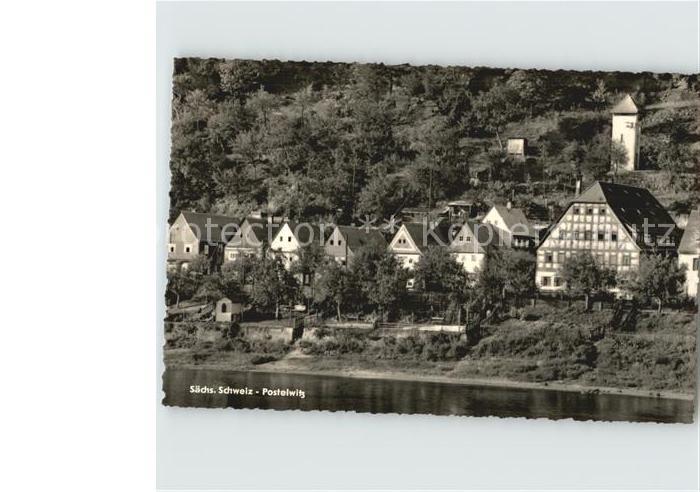 Postelwitz Haeuserpartie an der Elbe