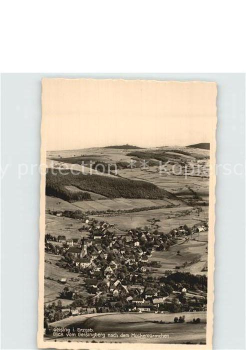 Geising Erzgebirge Panorama Blick vom Geisingberg nach dem Mueckentuermchen