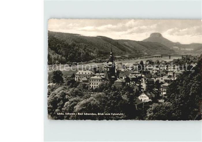 Bad Schandau Panorama Blick vom Fahrstuhl Elbtal Lilienstein Elbsandsteingebirge