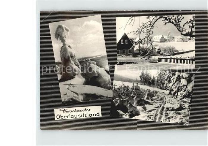 Oberlausitz Region Panorama Winterlandschaft