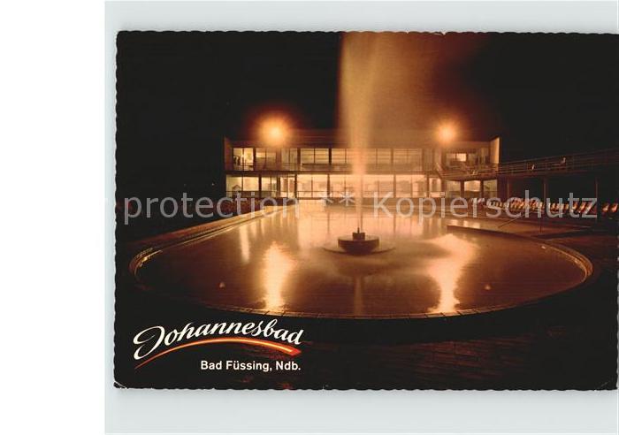 Bad Fuessing Klinik Johannesbad Fontaene Nachtaufnahme