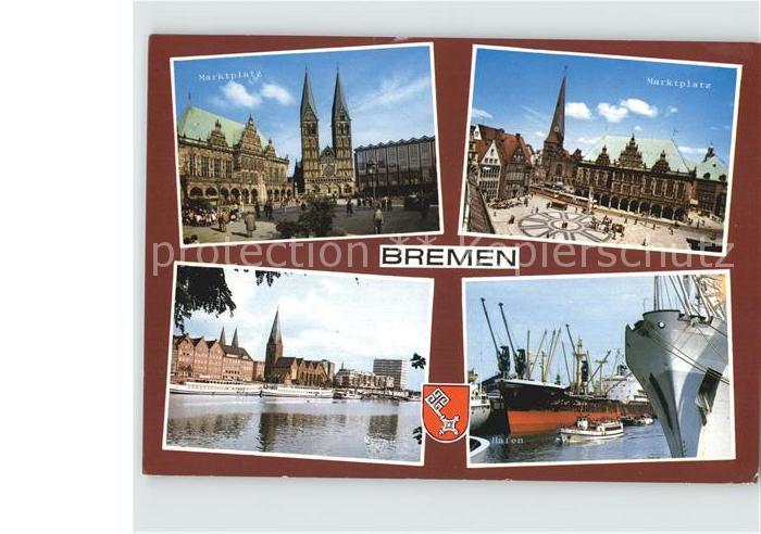 BREMEN CITY Hansestadt Marktplatz Kirche Hafen Weser
