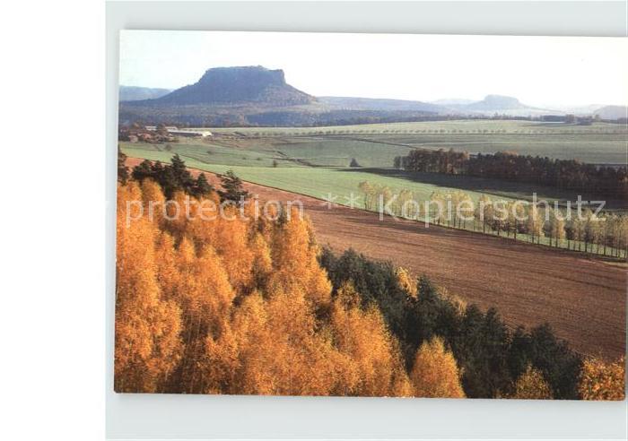 Saechsische Schweiz Panorama Landschaftsschutzgebiet Elbsandsteingebirge Herbsts