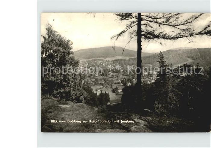 Jonsdorf Panorama Blick vom Buchberg auf Kurort mit Jonsberg Zittauer Gebirge
