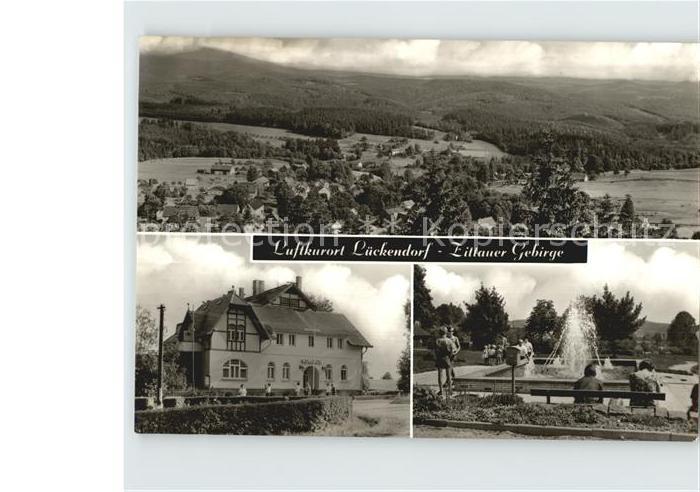 Lueckendorf Blick von der Brandhoehe Zittauer Gebirge HOG Kurhaus Wasserspiele K