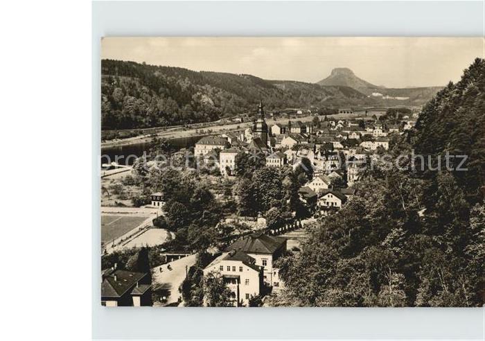 Bad Schandau Panorama mit Lilienstein Tafelberg Elbsandsteingebirge