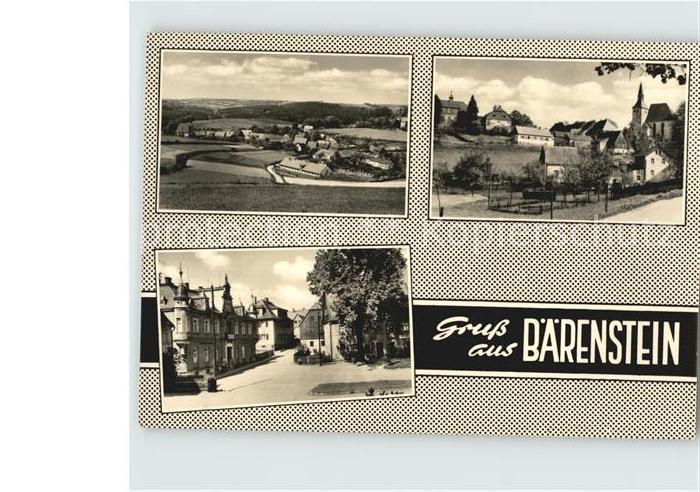 Baerenstein Altbezirk Dresden Panorama Ortsansicht mit Kirche Strassenpartie