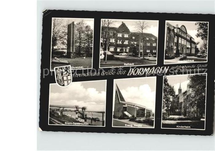 Dormagen Ehrenmal Rathaus Krankenhaus Kinderheim Kirche Rhein Tankbruecken