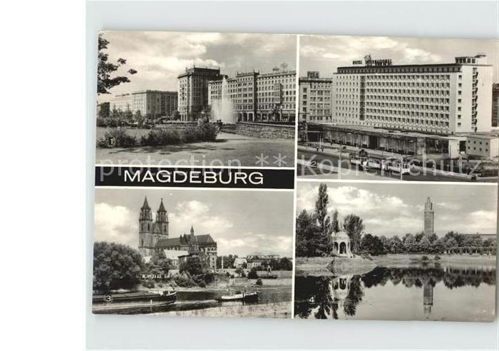 MAGDEBURG  CITY Wilhelm Pieck Allee Interhotel International Dom Kulturpark Rote