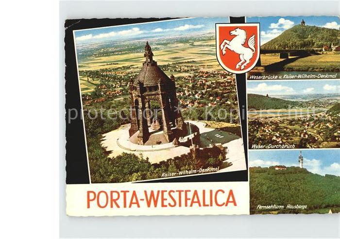 Porta Westfalica Kaiser Wilhelm Denkmal Weserbruecke Weserdurchbruch Fernsehturm