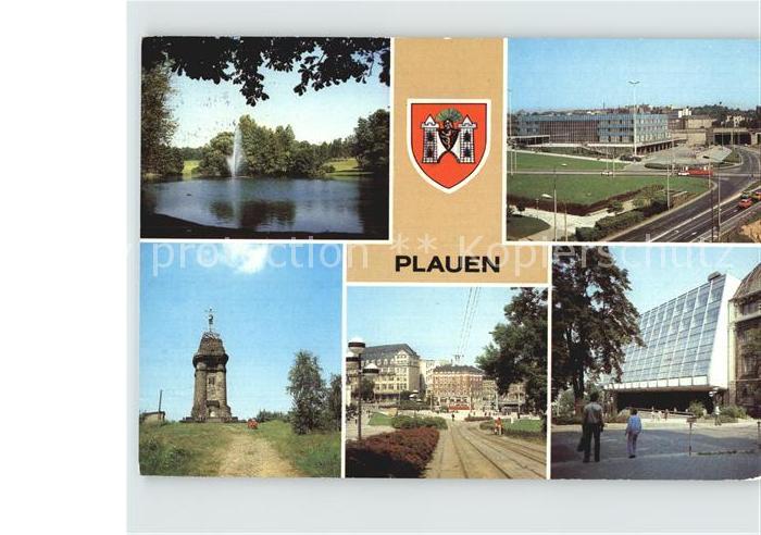 Plauen Vogtland Stadtpark Bahnhof Kemmlerturm Otto Grotewohl Platz Rathaus