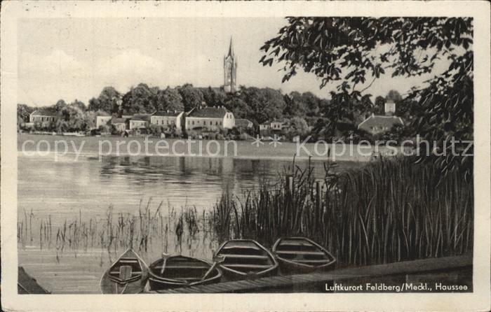 Feldberg Mecklenburg Teilansicht Bootsliegeplatz