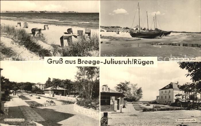 Breege Ruegen Strand Promenade Fischerboote