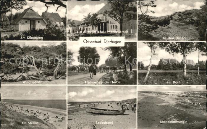 Dierhagen Ostseebad Duenenweg FDGB Erholungsheim Moritz Arndt Duenen Windfluecht