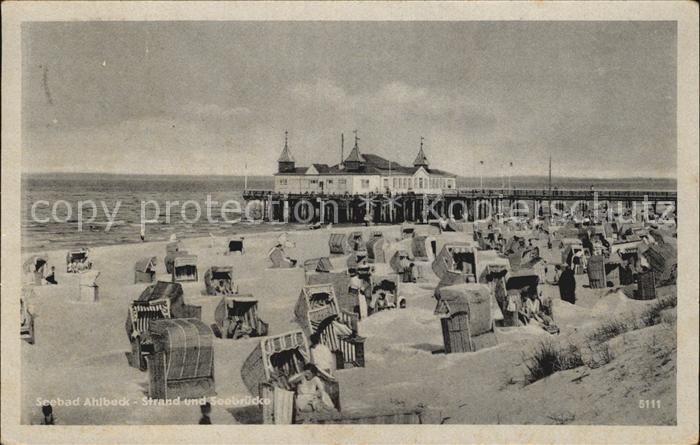 Ahlbeck Ostseebad Strand und Seebruecke