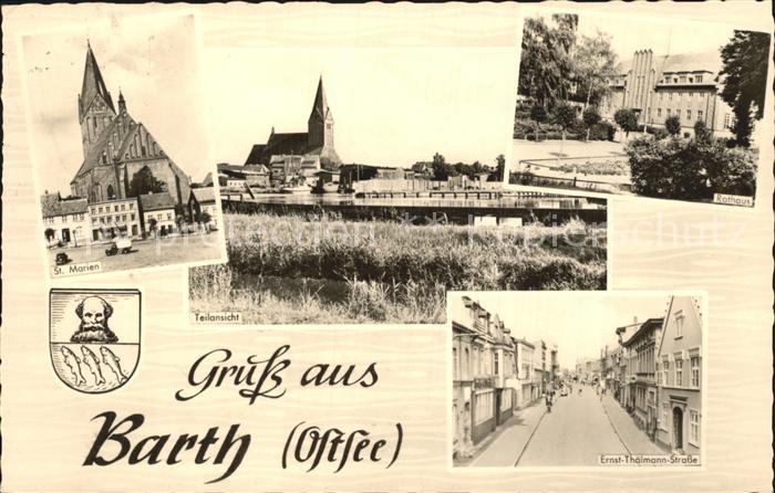 Barth Kirche St Marien Teilansicht Rathaus Ernst Thaelmann Str