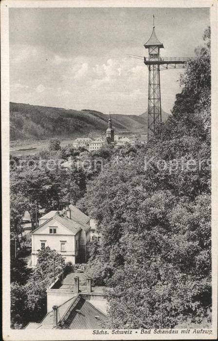 Bad Schandau Teilansicht mit Aufzug