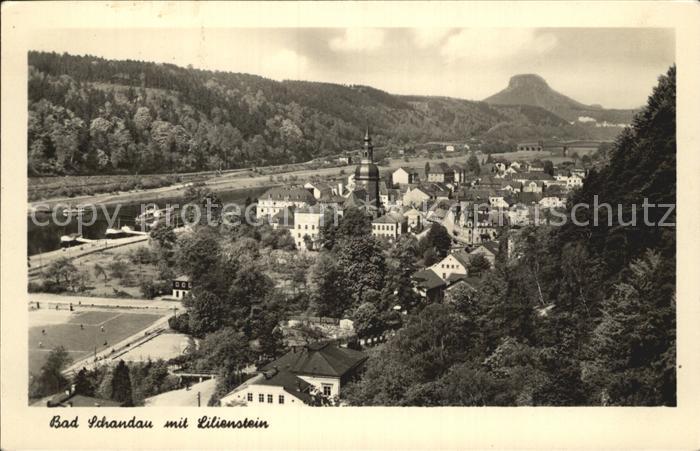 Bad Schandau Stadtblick mit Lilienstein