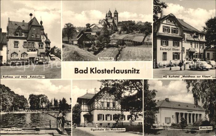 Bad Klosterlausnitz Rathaus HOG Ratskeller Teilansicht HO Hotel Waldhaus zur Koe