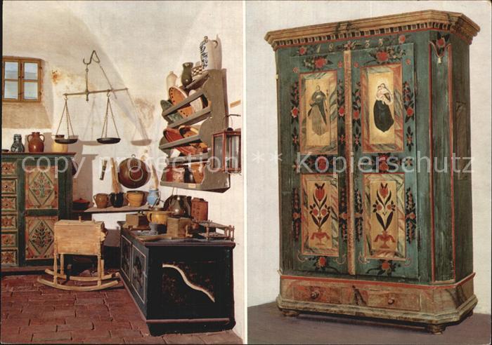 Perschen Bauernmuseum Kueche und Bauernschrank