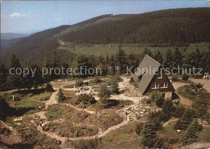 Oberhof Thueringen Kulturbund der DDR Rennsteiggarten Fliegeraufnahme