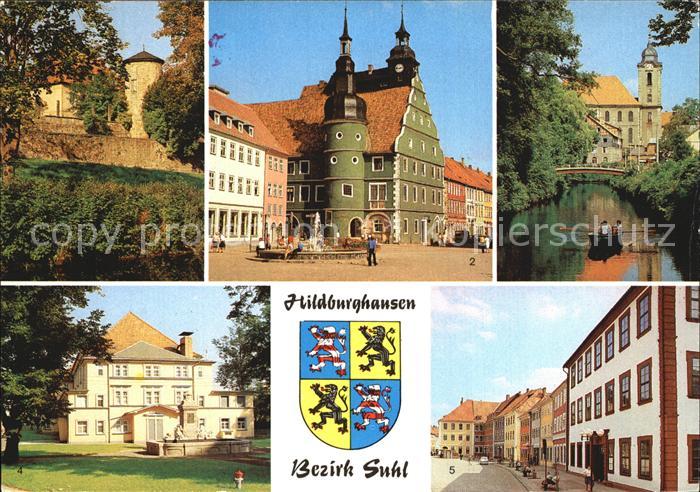 Hildburghausen Stadtmauer Rathaus Friedenspark Stadttheater marx Engels Platz